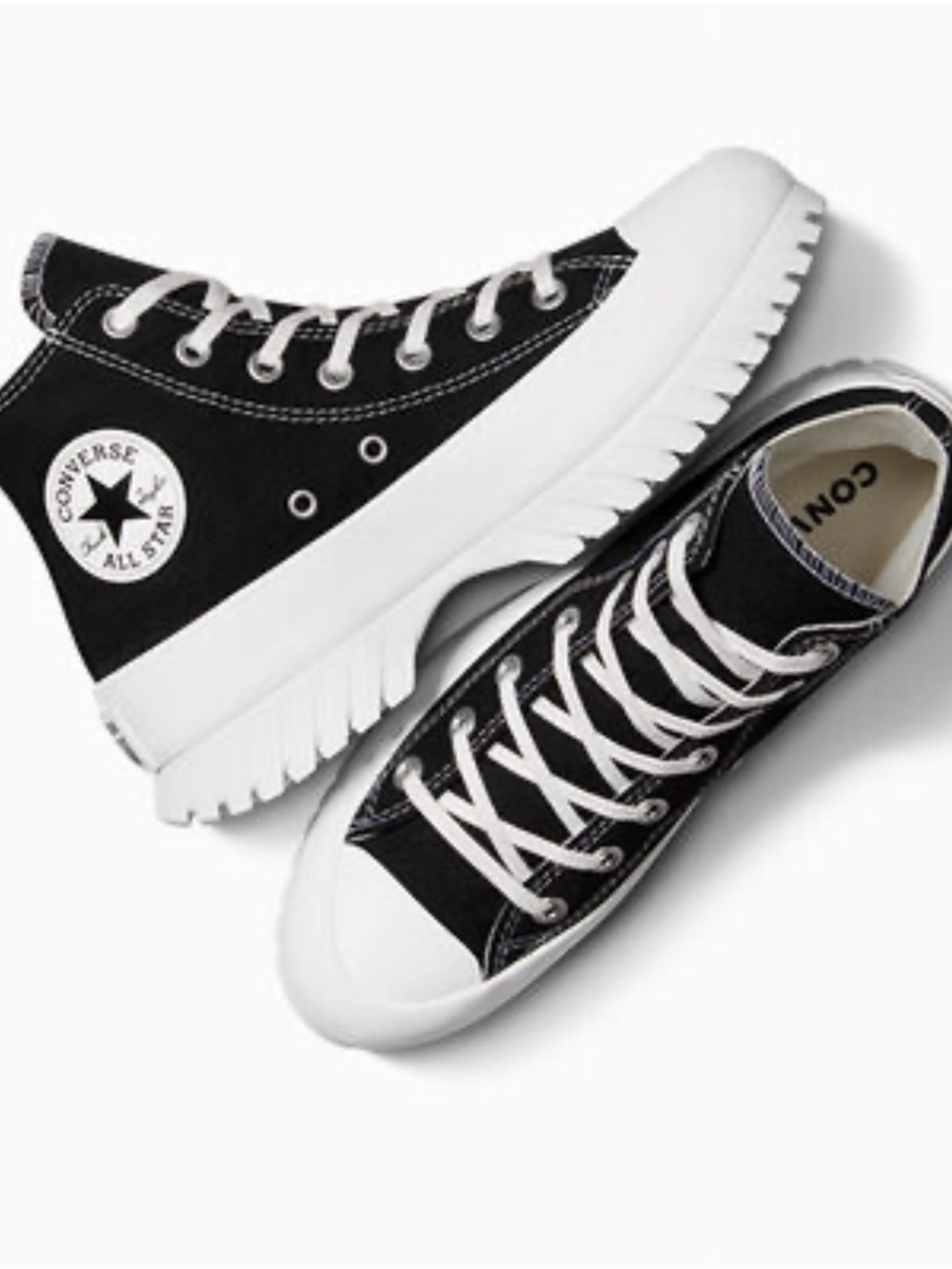 Converse Black and White Platform High-Top Sneakers